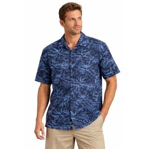 Prana Keilyr‎ Camp Shirt XL Blue Hemp Cotton Gorpcore Coastal Vacation Adventure